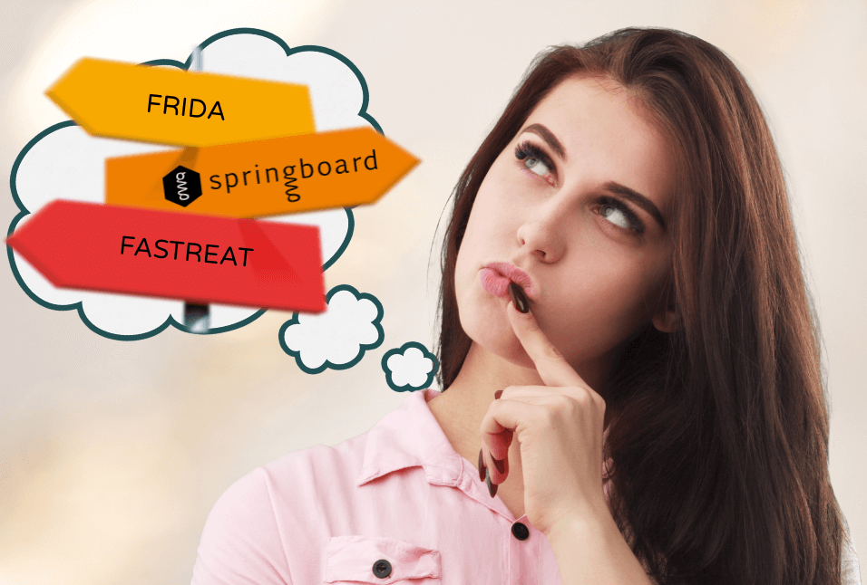 Woman thinking about ADHD assessment options: Springboard vs FRIDA vs Fastreat ADHD Assessments